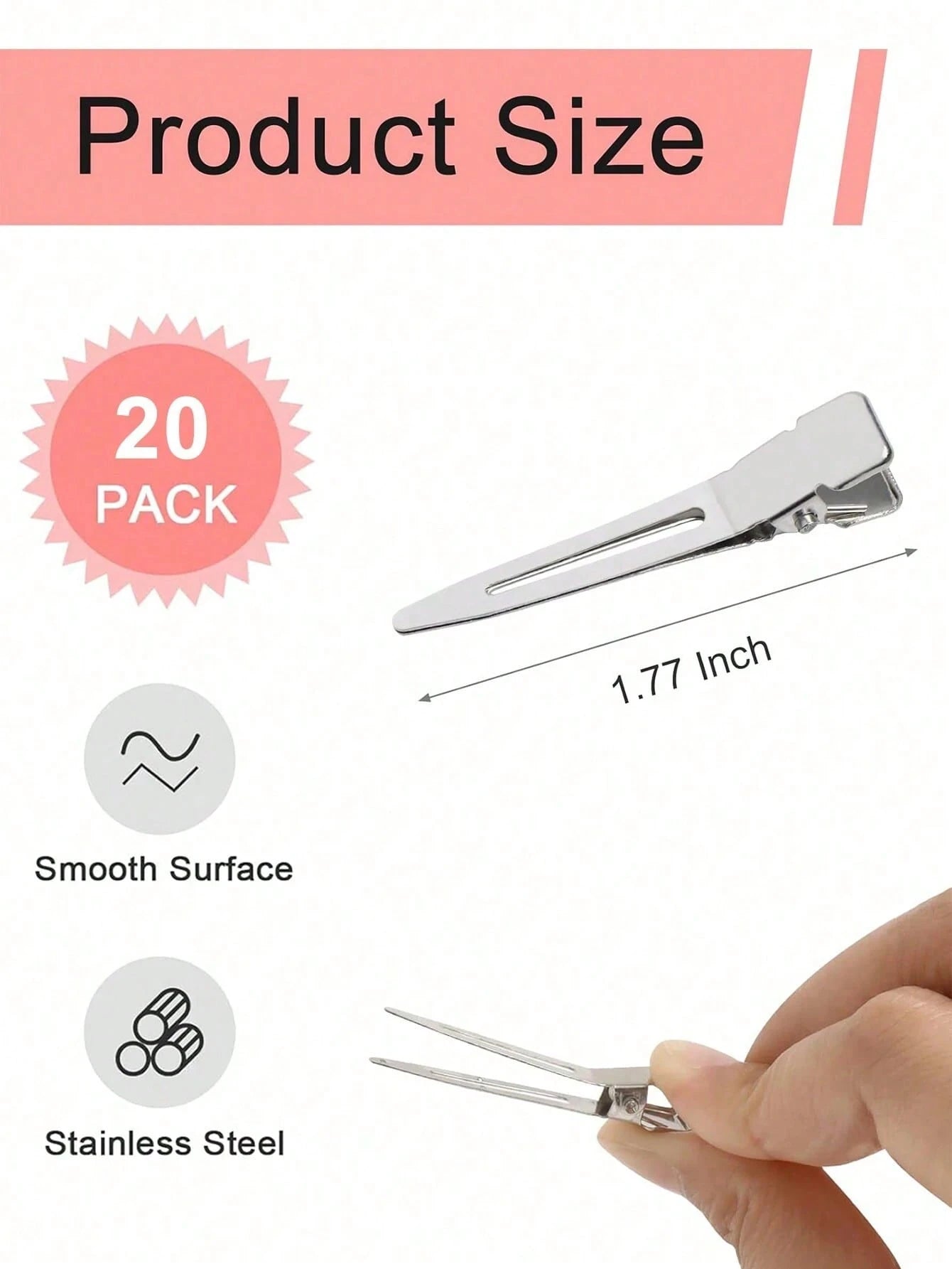 100Pcs Professional Ladies Salon Fixed Hair Pin 5.5cm Curl Metal Hair Clips Hair Root Fluffy Clips DIY Tools Hair Accessories Makeup No Crease Hair Clip Hairdressing Styling Tool(100pcs/50pcs/30pcs/15