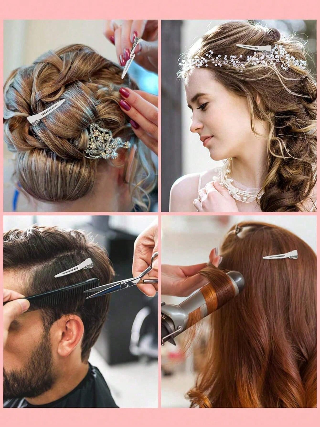 100Pcs Professional Ladies Salon Fixed Hair Pin 5.5cm Curl Metal Hair Clips Hair Root Fluffy Clips DIY Tools Hair Accessories Makeup No Crease Hair Clip Hairdressing Styling Tool(100pcs/50pcs/30pcs/15