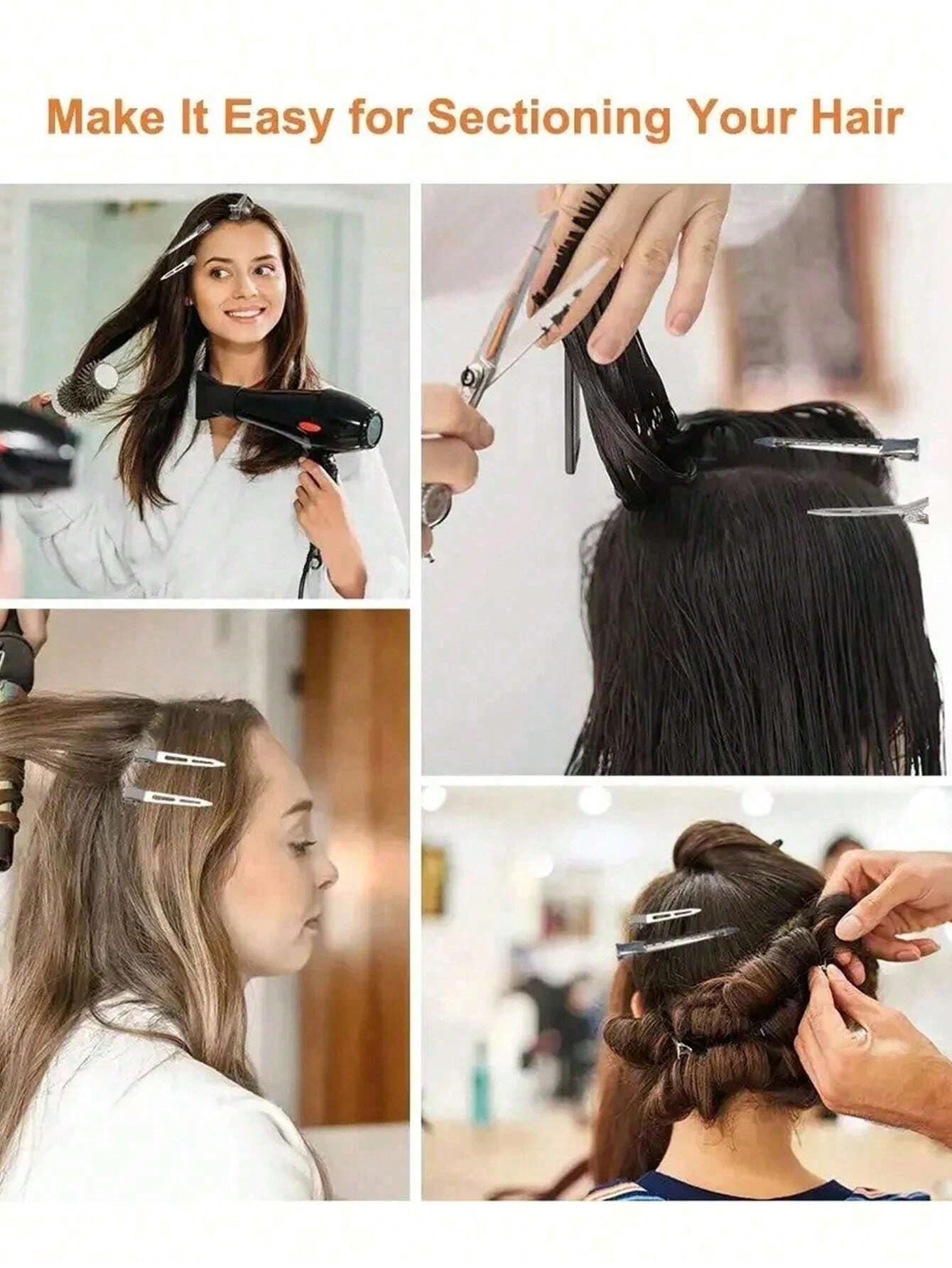 100Pcs Professional Ladies Salon Fixed Hair Pin 5.5cm Curl Metal Hair Clips Hair Root Fluffy Clips DIY Tools Hair Accessories Makeup No Crease Hair Clip Hairdressing Styling Tool(100pcs/50pcs/30pcs/15