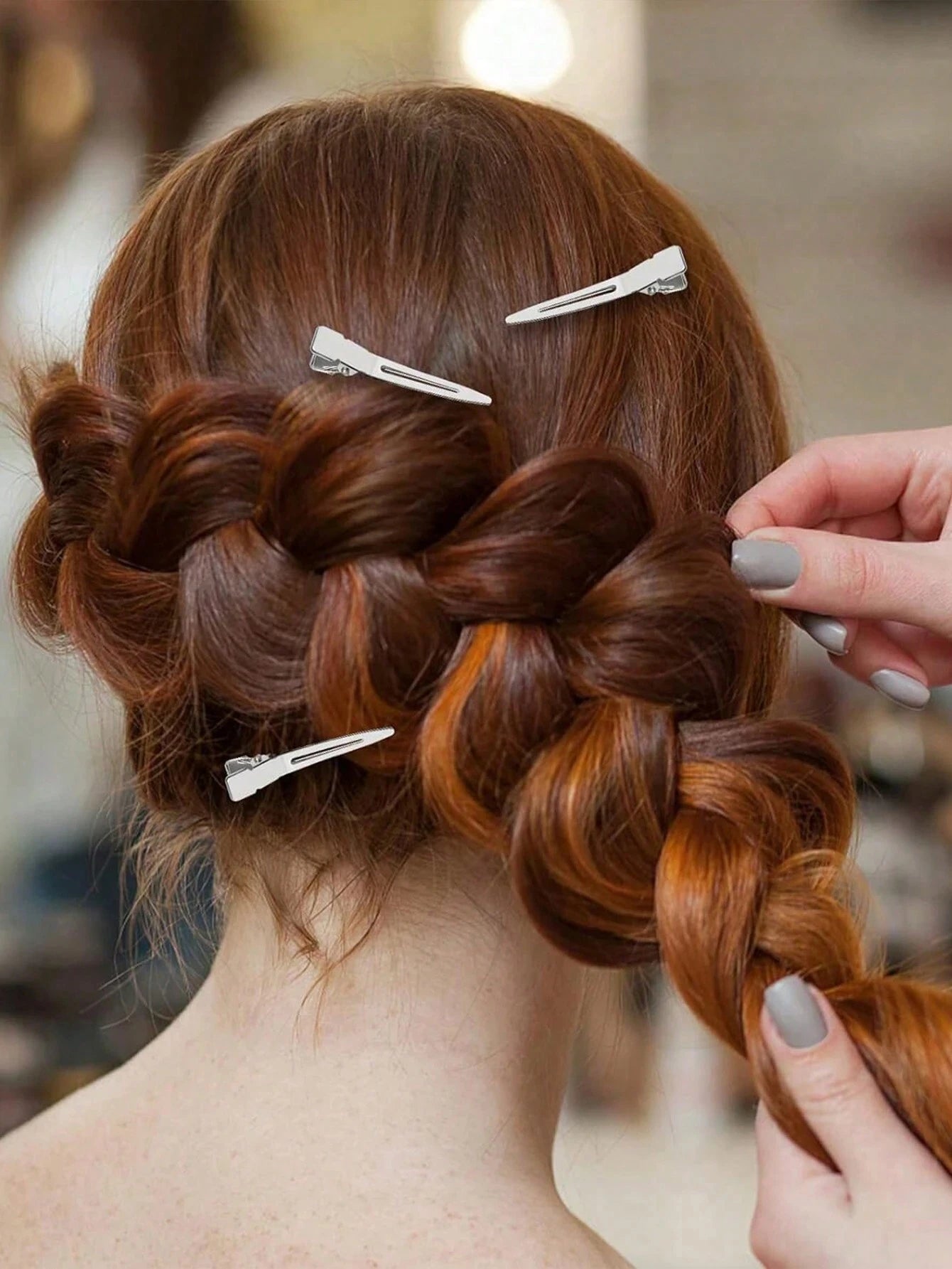 100Pcs Professional Ladies Salon Fixed Hair Pin 5.5cm Curl Metal Hair Clips Hair Root Fluffy Clips DIY Tools Hair Accessories Makeup No Crease Hair Clip Hairdressing Styling Tool(100pcs/50pcs/30pcs/15
