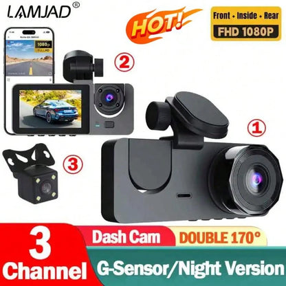 1080P Full UHD Dash Camera For Cars- On-Dash Cameras, Night Vision, 24 Hours Parking Mode, WDR, G-Sensor, Motion Detection, Parental Control, And Built-In Display