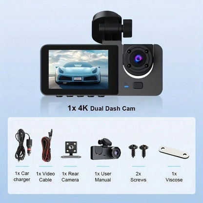 1080P Full UHD Dash Camera For Cars- On-Dash Cameras, Night Vision, 24 Hours Parking Mode, WDR, G-Sensor, Motion Detection, Parental Control, And Built-In Display