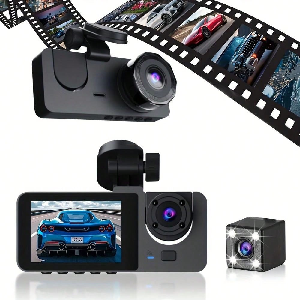 1080P Full UHD Dash Camera For Cars- On-Dash Cameras, Night Vision, 24 Hours Parking Mode, WDR, G-Sensor, Motion Detection, Parental Control, And Built-In Display