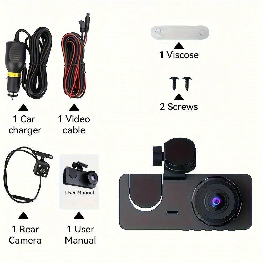 1080P Full UHD Dash Camera For Cars- On-Dash Cameras, Night Vision, 24 Hours Parking Mode, WDR, G-Sensor, Motion Detection, Parental Control, And Built-In Display