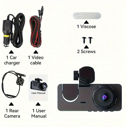 1080P Full UHD Dash Camera For Cars- On-Dash Cameras, Night Vision, 24 Hours Parking Mode, WDR, G-Sensor, Motion Detection, Parental Control, And Built-In Display