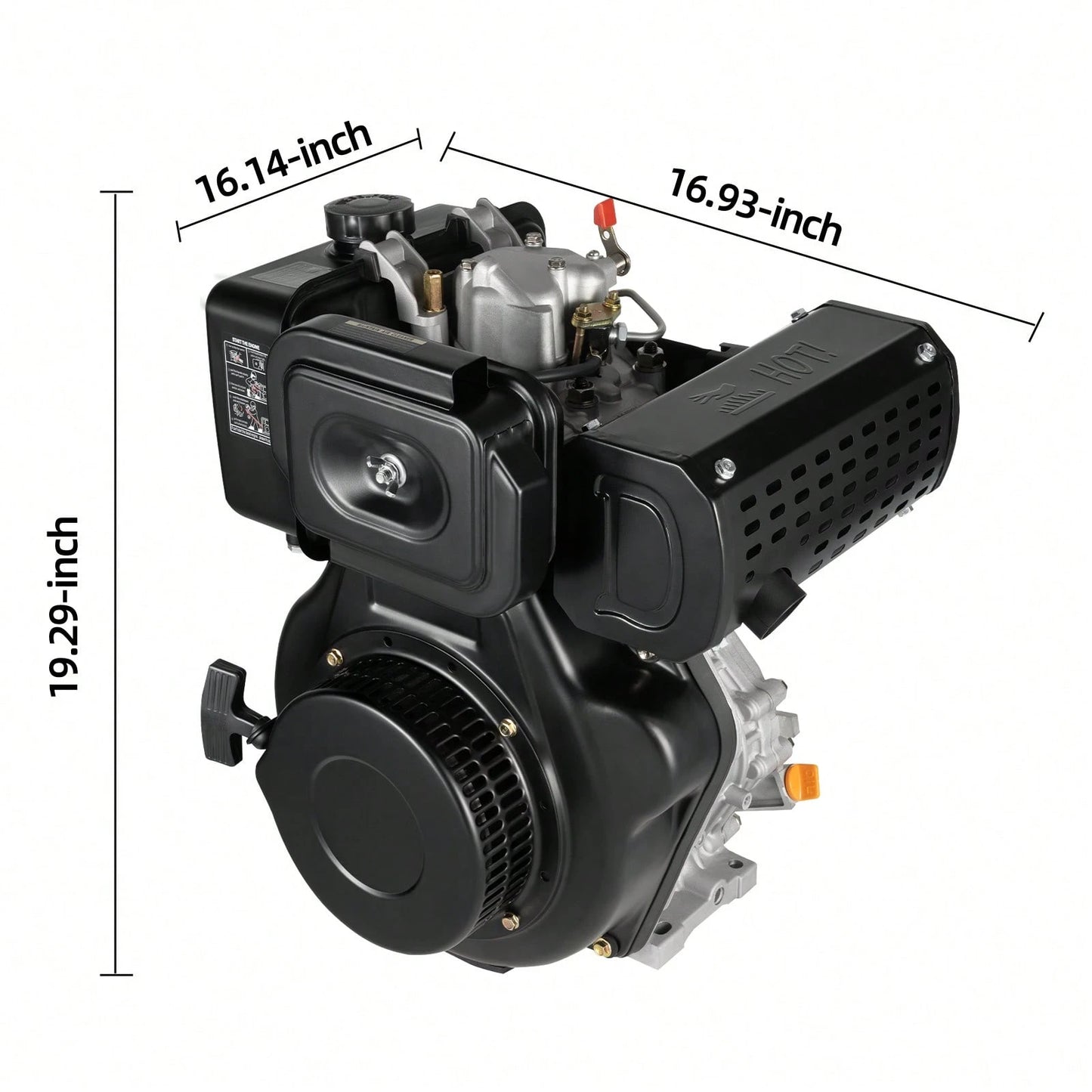10HP Diesel Engine 418cc 6.3KW Horizontal Shaft 4-Stroke Motor 3600 RPM With 1.45 Gal Tank For Agricultural Machinery