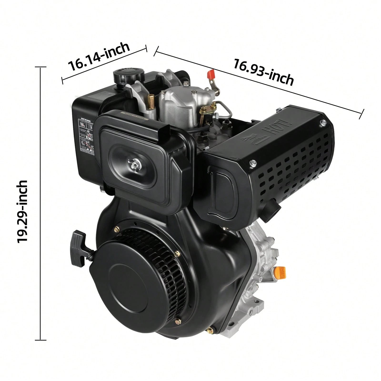 10HP Diesel Engine 418cc 6.3KW Horizontal Shaft 4-Stroke Motor 3600 RPM With 1.45 Gal Tank For Agricultural Machinery