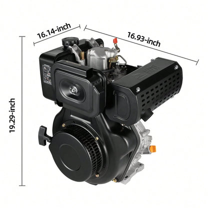 10HP Diesel Engine 418cc 6.3KW Horizontal Shaft 4-Stroke Motor 3600 RPM With 1.45 Gal Tank For Agricultural Machinery