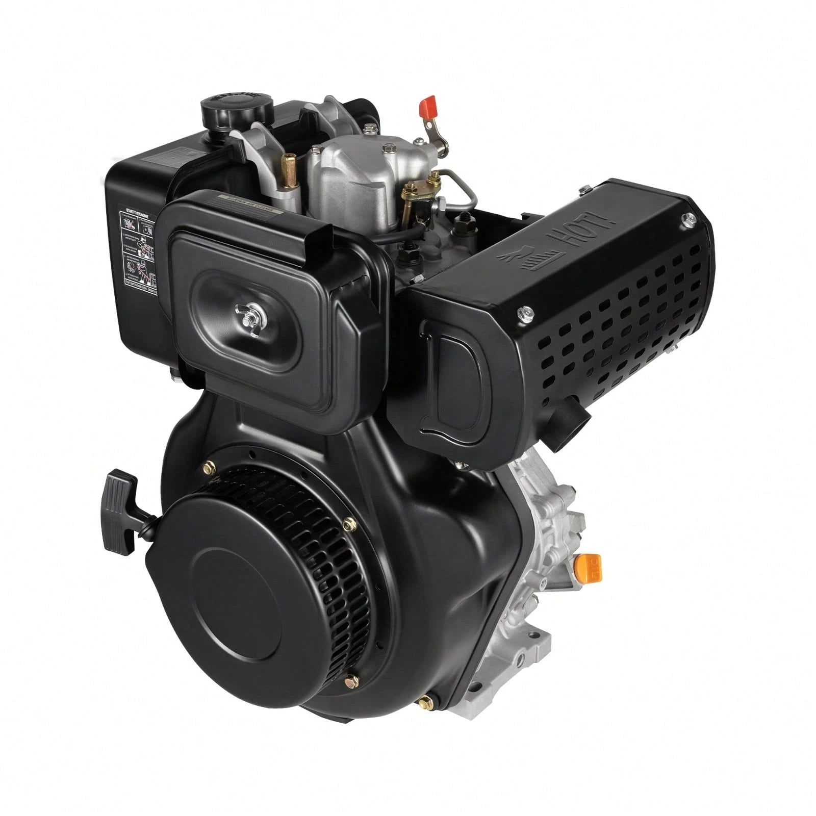 10HP Diesel Engine 418cc 6.3KW Horizontal Shaft 4-Stroke Motor 3600 RPM With 1.45 Gal Tank For Agricultural Machinery