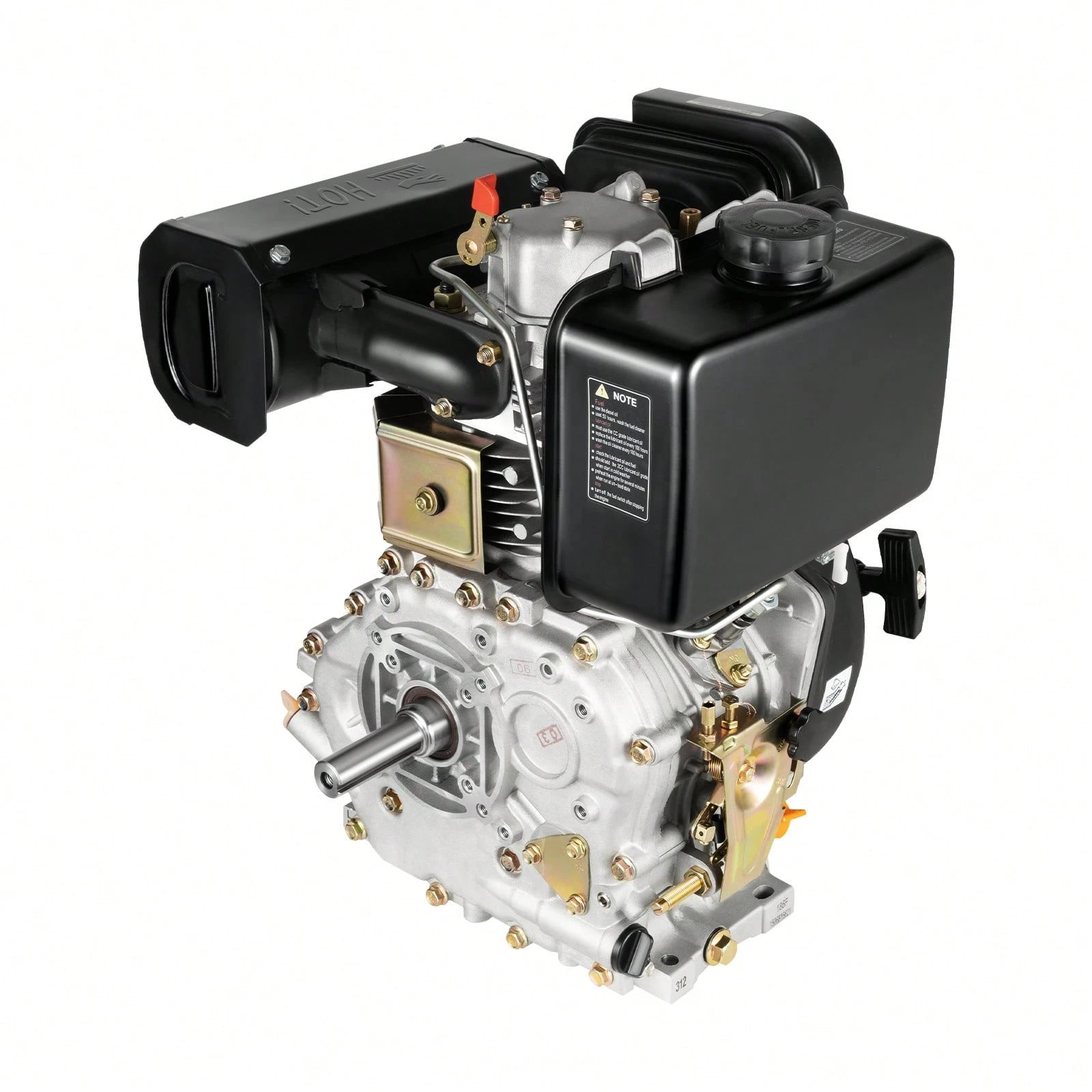 10HP Diesel Engine 418cc 6.3KW Horizontal Shaft 4-Stroke Motor 3600 RPM With 1.45 Gal Tank For Agricultural Machinery