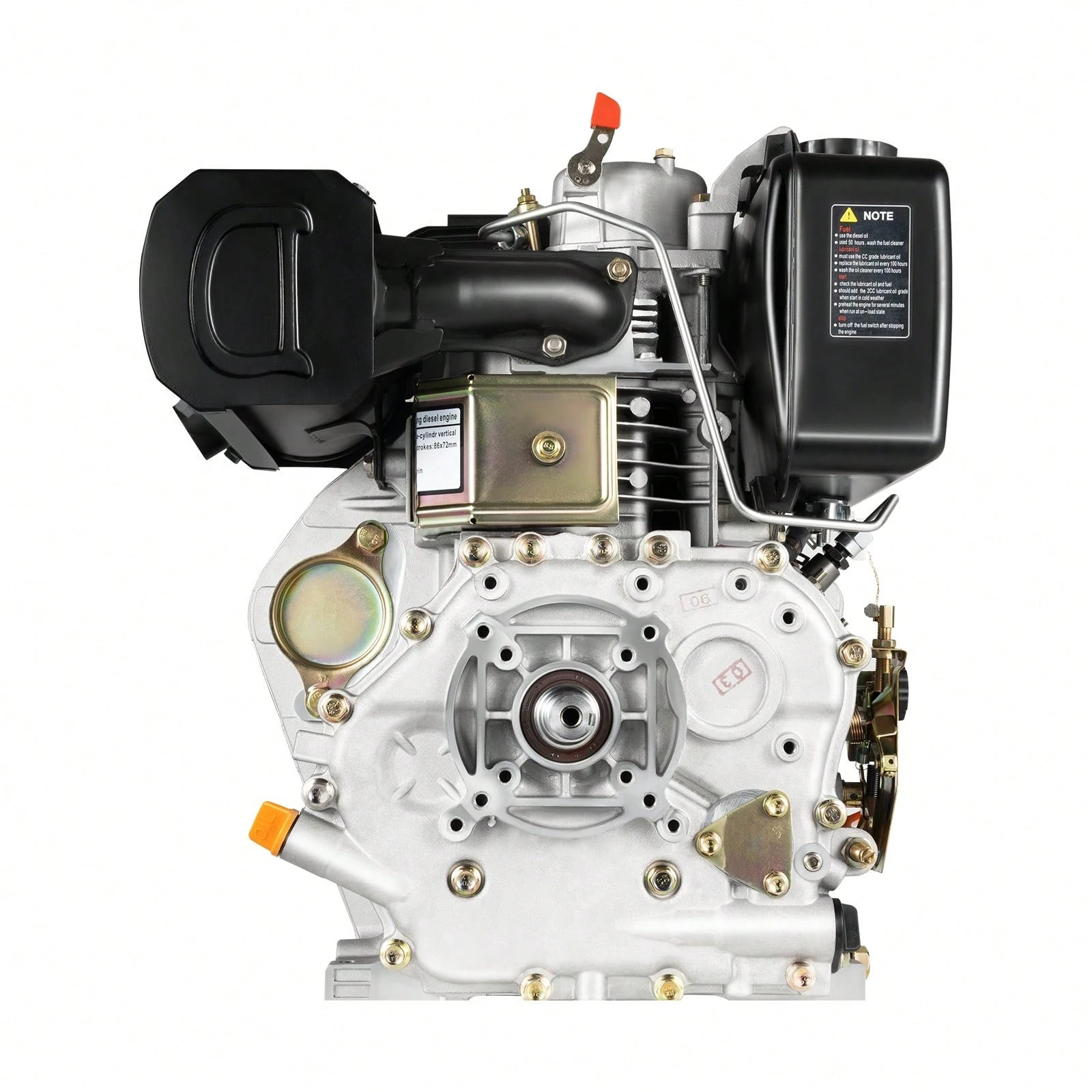 10HP Diesel Engine 418cc 6.3KW Horizontal Shaft 4-Stroke Motor 3600 RPM With 1.45 Gal Tank For Agricultural Machinery