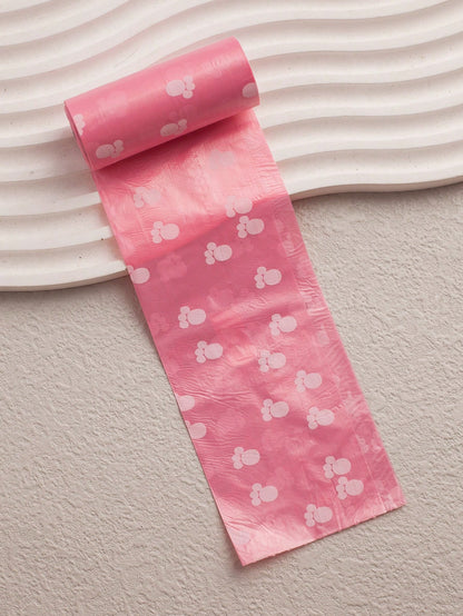 10pcs/12pcs Pink Series Pet Waste Bags, Printed Dog Poop Bag, Pooper Scooper Bag, Outdoor Walking Cleanup Bags