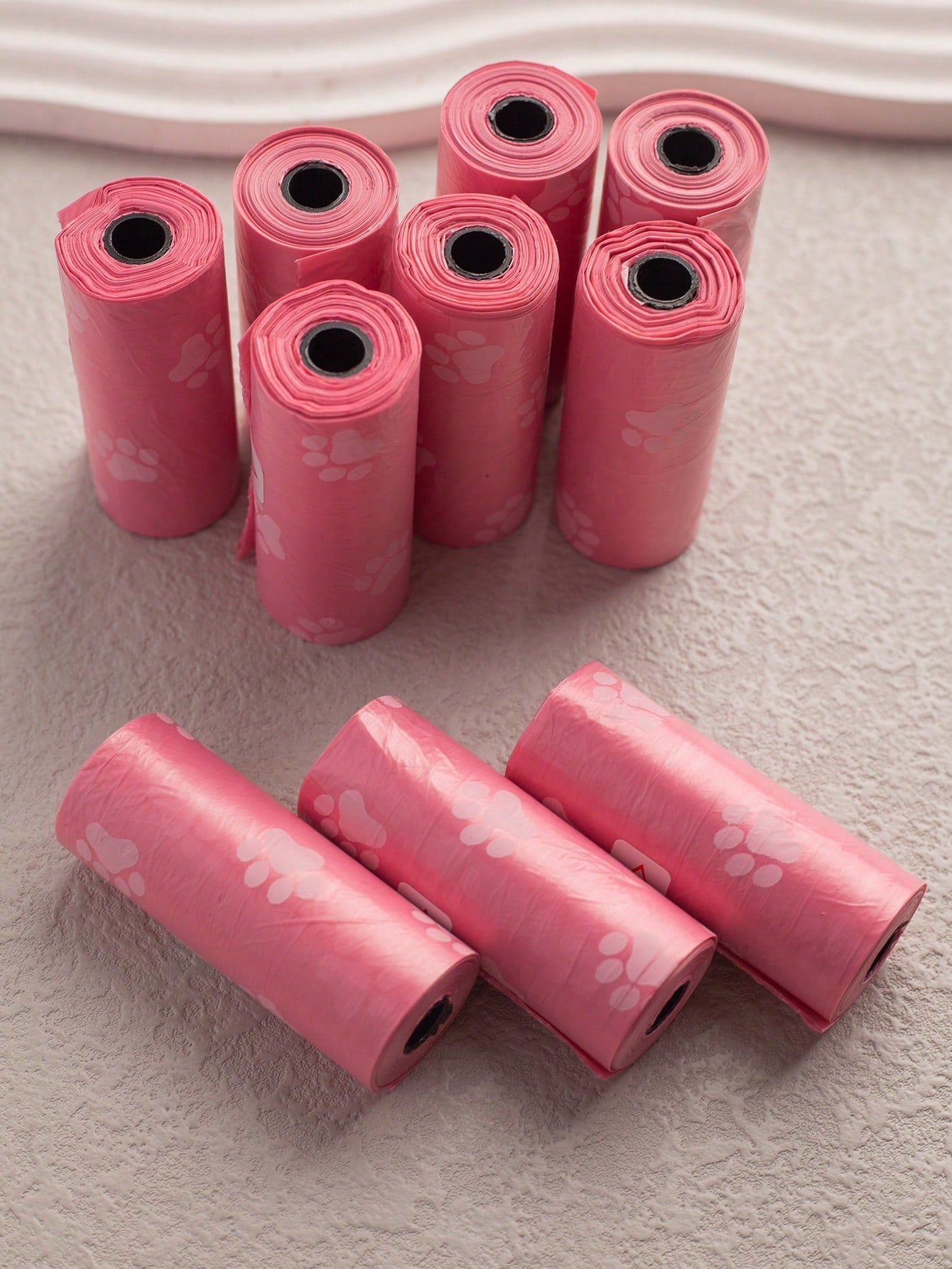 10pcs/12pcs Pink Series Pet Waste Bags, Printed Dog Poop Bag, Pooper Scooper Bag, Outdoor Walking Cleanup Bags
