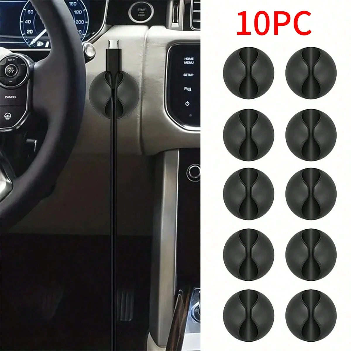 10pcs/5pcs Car Charger Cable Organizer Clips- Simplify Charging And Audio- Multi-Function Clips For Tidy Phone Charging And Maintaining A Clean Driving Environment