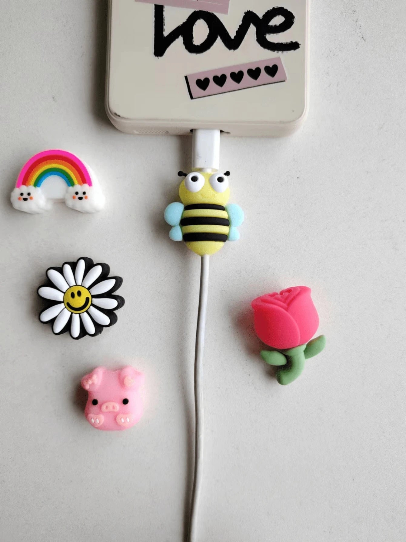 10pcs Cartoon Cable Protector, Cute Data Line Anti-Break Decoration, Compatible With Apple 12/13/14/15 Cable Protection Cover, Including Avocado/Butterfly Pig/Astronaut/Heart/Flower Styles- Best Gift