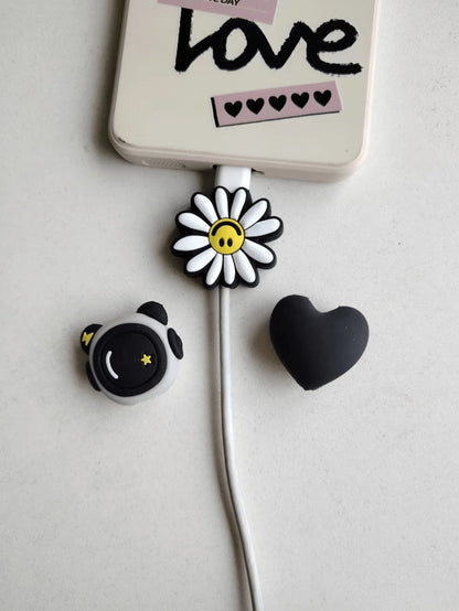 10pcs Cartoon Cable Protector, Cute Data Line Anti-Break Decoration, Compatible With Apple 12/13/14/15 Cable Protection Cover, Including Avocado/Butterfly Pig/Astronaut/Heart/Flower Styles- Best Gift