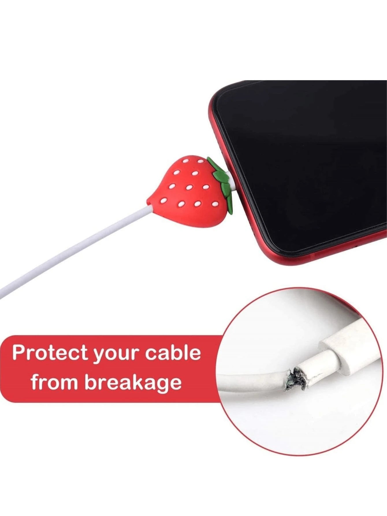 10pcs Cartoon Cable Protector, Cute Data Line Anti-Break Decoration, Compatible With Apple 12/13/14/15 Cable Protection Cover, Including Avocado/Butterfly Pig/Astronaut/Heart/Flower Styles- Best Gift