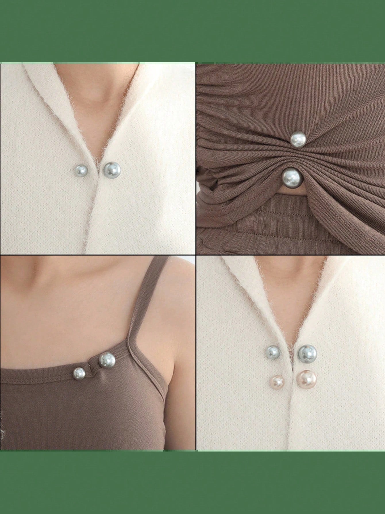 10pcs Faux Pearl Waist Buckles, Jeans Waist Adjustment Clips, Shirt Collar Clips, Anti-Exposure Buckles, Pearl Brooches, Minimalist Lapel Pins And Shoulder Straps, Skirt Waist Adjustment Clips, Cuff A