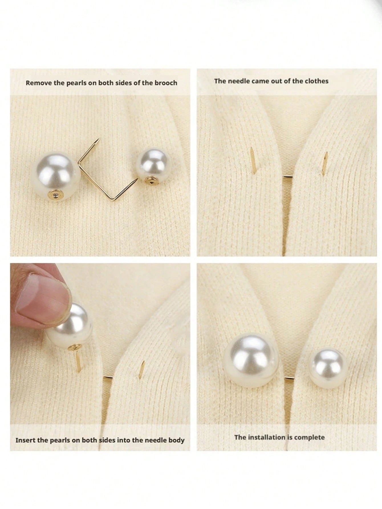 10pcs Faux Pearl Waist Buckles, Jeans Waist Adjustment Clips, Shirt Collar Clips, Anti-Exposure Buckles, Pearl Brooches, Minimalist Lapel Pins And Shoulder Straps, Skirt Waist Adjustment Clips, Cuff A