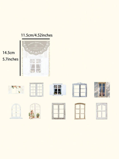 10pcs/Pack Creative Hollow Window Stickers For DIY Arts & Crafts Decor