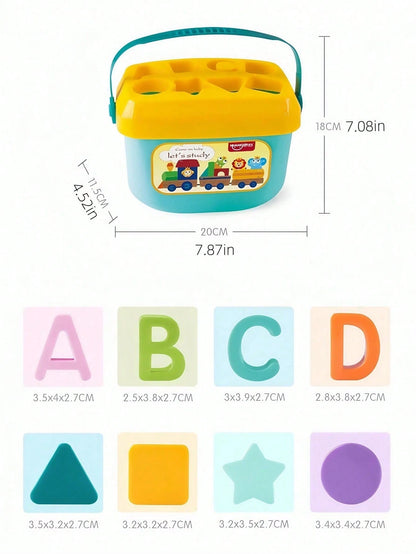 10pcs/Set Assorted Shape Learning Building Blocks Toys, Suitable For Babies Over 18 Months, Including Letter & Shape Blocks, Sorting Games, Montessori Toys, Travel Toys, Bath Toys, Stacking Toys, Sens