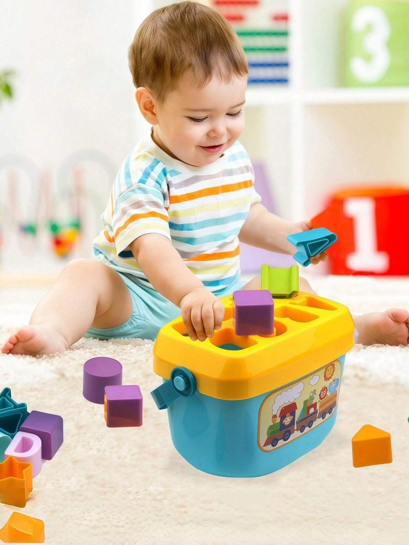 10pcs/Set Assorted Shape Learning Building Blocks Toys, Suitable For Babies Over 18 Months, Including Letter & Shape Blocks, Sorting Games, Montessori Toys, Travel Toys, Bath Toys, Stacking Toys, Sens