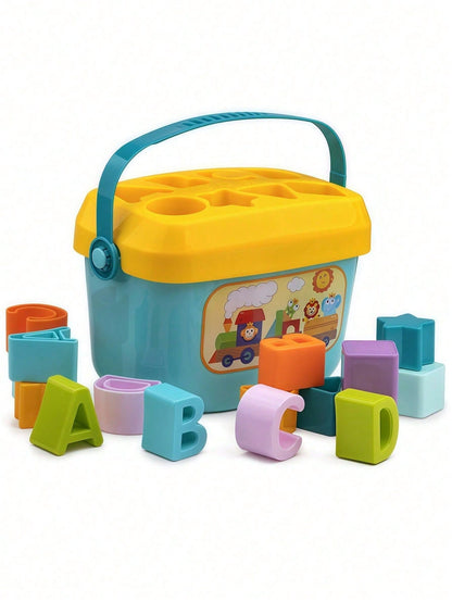 10pcs/Set Assorted Shape Learning Building Blocks Toys, Suitable For Babies Over 18 Months, Including Letter & Shape Blocks, Sorting Games, Montessori Toys, Travel Toys, Bath Toys, Stacking Toys, Sens