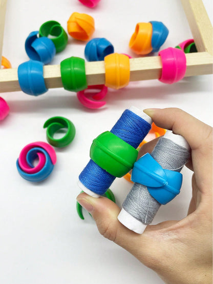 10pcs Silicone Thread Spool Huggers, Reusable Thread End Fixation Spool Caps, Colorful Spool Protectors, Available In Blue, Rose Red, Green, Orange, Suitable For Sewing Machines, Embroidery Machines A