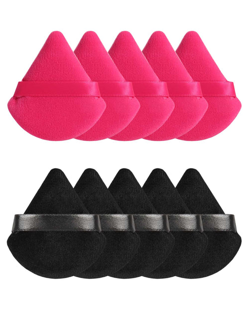 10pcs Triangle Shaped Velvet Loose Powder Puff Designed For Contouring, Eye & Corner Areas, Makeup Sponge Foundation Mixing Container, Suitable For All Skin Types.,Makeup,Cheap,Room Decor,Vanity,Trave