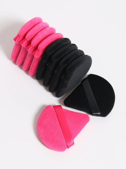 10pcs Triangle Shaped Velvet Loose Powder Puff Designed For Contouring, Eye & Corner Areas, Makeup Sponge Foundation Mixing Container, Suitable For All Skin Types.,Makeup,Cheap,Room Decor,Vanity,Trave
