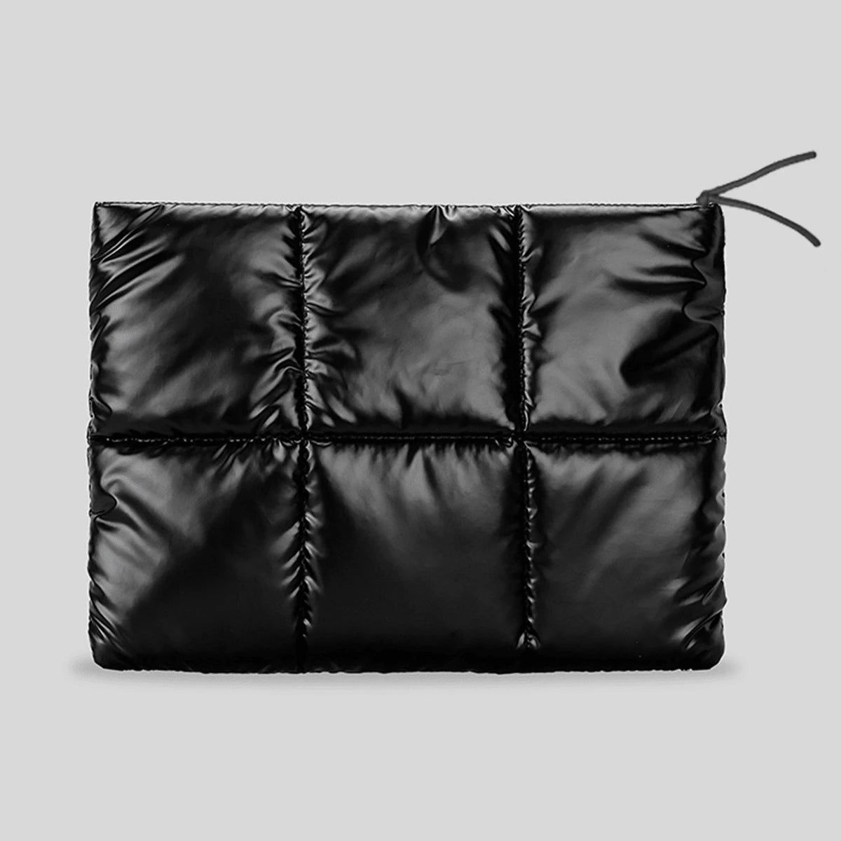 11-16 Inch Puffy Laptop Sleeve, Quilted Metallic Black/Silver Protective Case For 11",13-14", 15-16" Chromebook PC Notebook, Laptop Cover Bag
