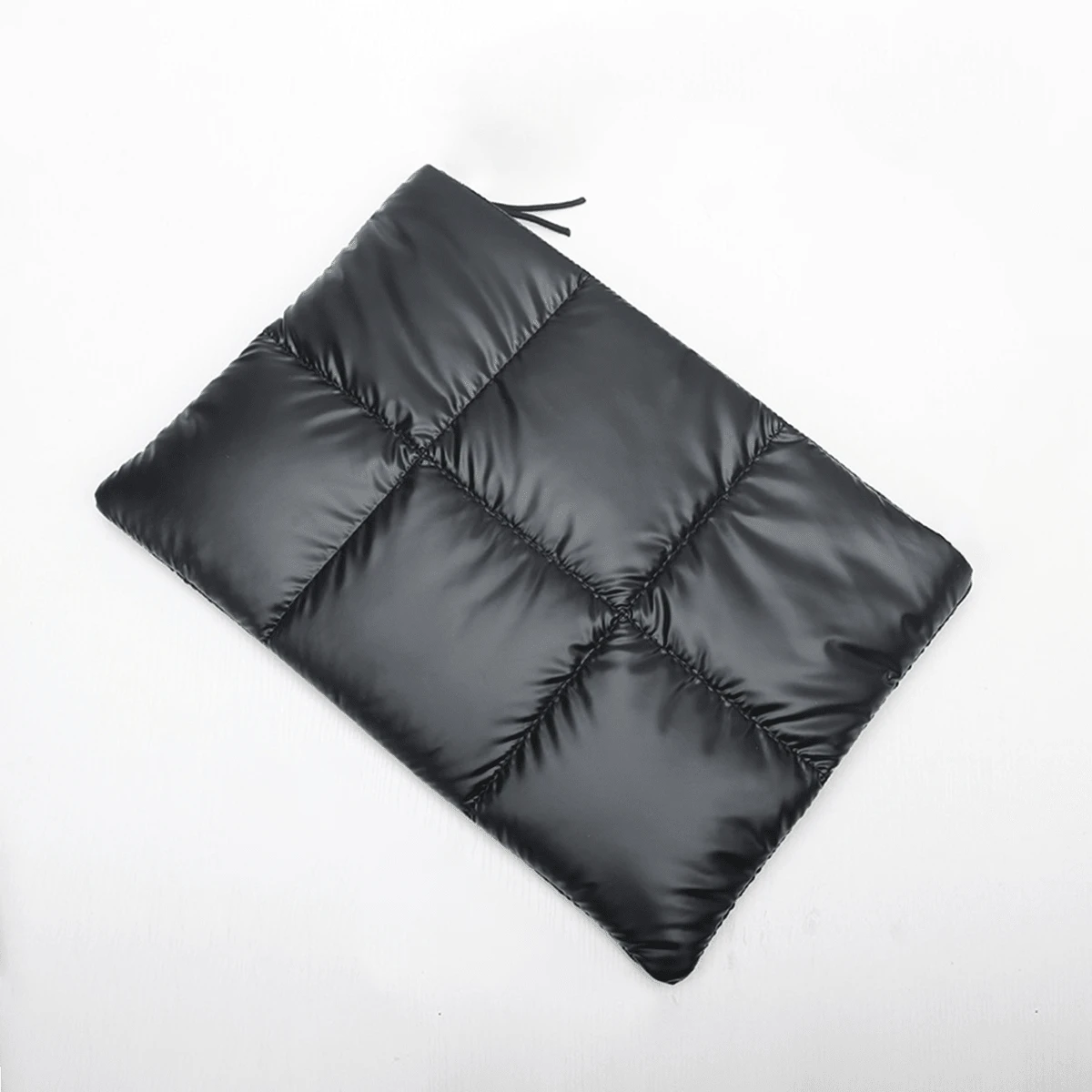 11-16 Inch Puffy Laptop Sleeve, Quilted Metallic Black/Silver Protective Case For 11",13-14", 15-16" Chromebook PC Notebook, Laptop Cover Bag