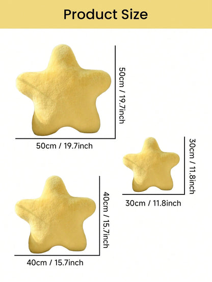 11.81"/15.74" Cute Star Shaped Throw Pillow, Soft Faux Fur Material, Christmas Home Decor For Sofa, Bedroom, Living Room, Great Christmas Gift For Family And Friends