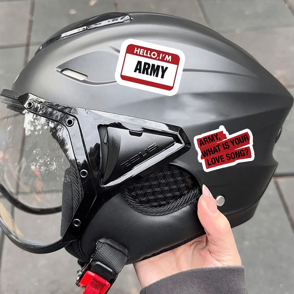 110pcs ARMY OT7, ARIRANG BTSARMY,, JHOPE,,, V, Themed Stickers, Graffiti Planner, Water Bottle, Laptop Stickers, Suitable For Luggage, Laptop, Bicycle, Motorcycle, Stationery, Scooter, Furniture