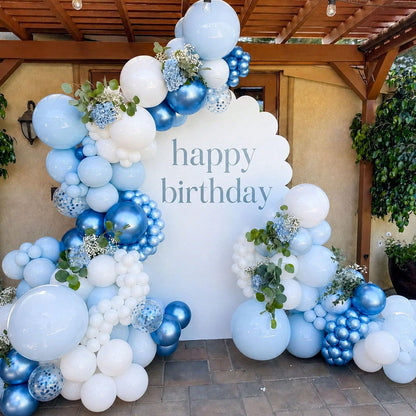 115pcs Blue Balloon Arch Set, Suitable For Wedding, Bride, Gift, Baby Shower, Birthday Party Decoration, Foil Sequin Balloons