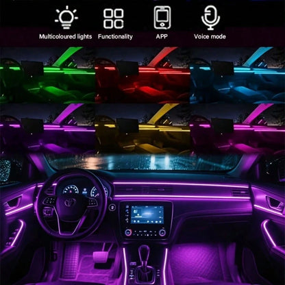 118 Inches/3 Meters- USB-Powered DIY Mood Light Strip, Multi-Color Christmas Mood Light Strip For Car Interiors, Car Decoration Mood Light Strip, App-Controlled Music Sync, 5V, No Battery