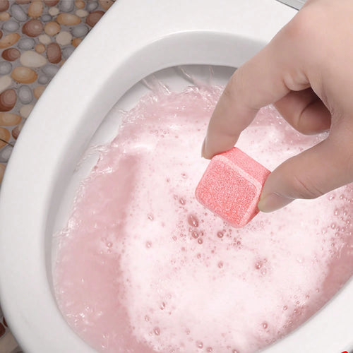 12/24/48pcs Automatic Toilet Bowl & Tank Cleaner Tablets- No Residue,Fragrance-Free Multi-In-1 Cleaning For Deep Cleaning & Freshness- Commercial & Home Bathroom Use (Pink Clean Bubbles),Efficient C