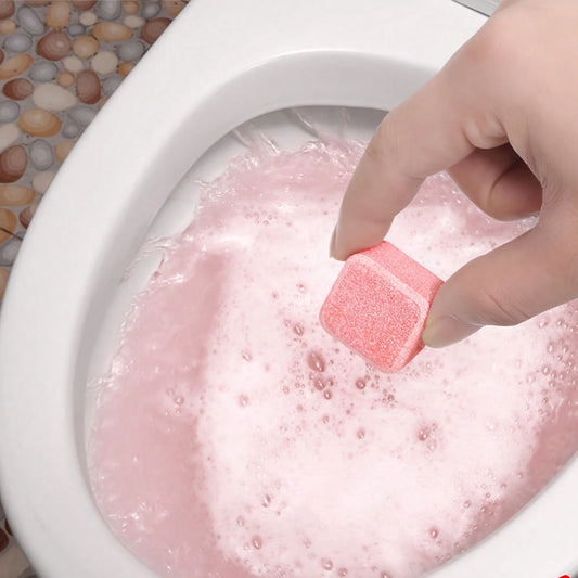 12/24/48pcs Automatic Toilet Bowl & Tank Cleaner Tablets- No Residue,Fragrance-Free Multi-In-1 Cleaning For Deep Cleaning & Freshness- Commercial & Home Bathroom Use (Pink Clean Bubbles),Efficient C