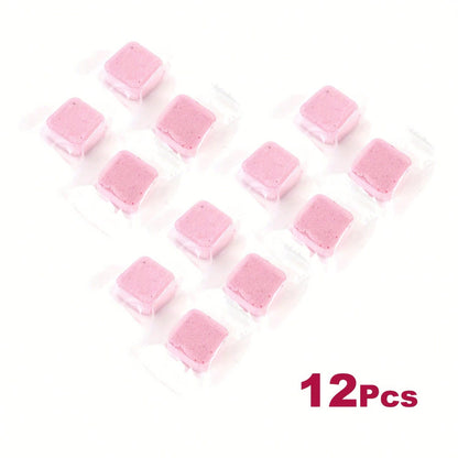 12/24/48pcs Automatic Toilet Bowl & Tank Cleaner Tablets- No Residue,Fragrance-Free Multi-In-1 Cleaning For Deep Cleaning & Freshness- Commercial & Home Bathroom Use (Pink Clean Bubbles),Efficient C