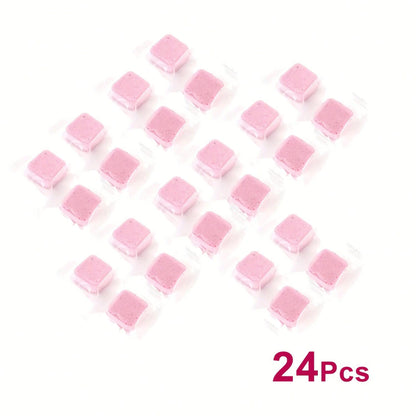 12/24/48pcs Automatic Toilet Bowl & Tank Cleaner Tablets- No Residue,Fragrance-Free Multi-In-1 Cleaning For Deep Cleaning & Freshness- Commercial & Home Bathroom Use (Pink Clean Bubbles),Efficient C