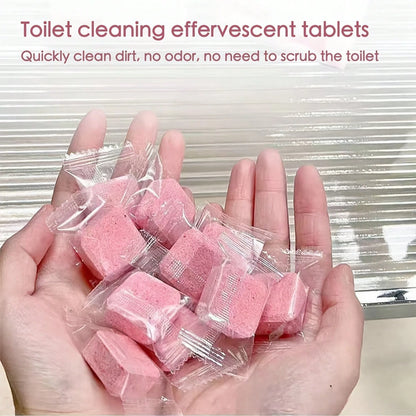 12/24/48pcs Automatic Toilet Bowl & Tank Cleaner Tablets- No Residue,Fragrance-Free Multi-In-1 Cleaning For Deep Cleaning & Freshness- Commercial & Home Bathroom Use (Pink Clean Bubbles),Efficient C