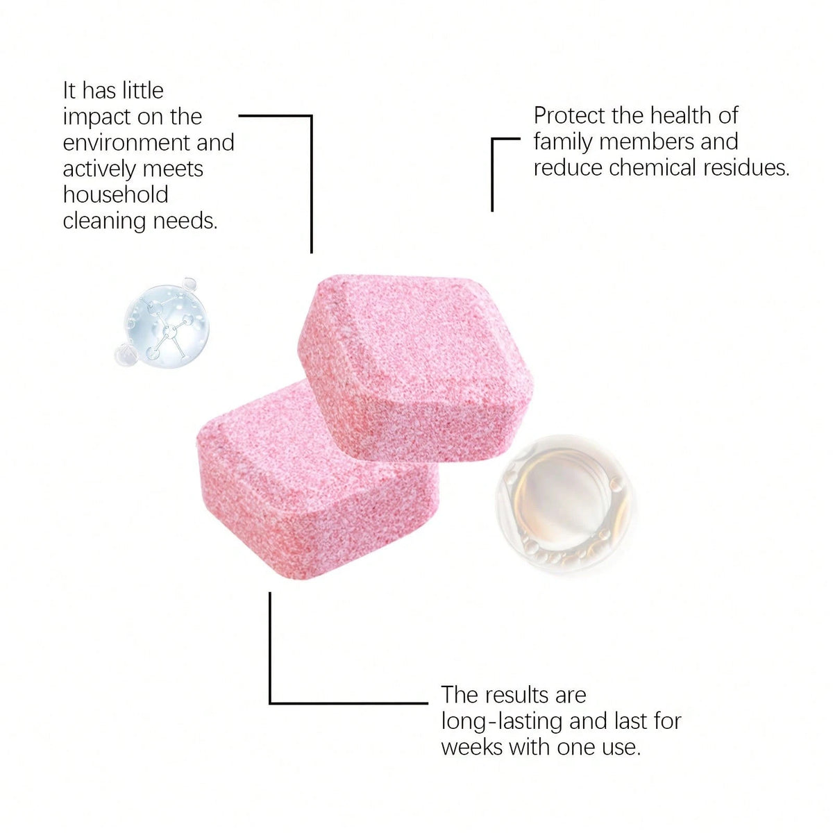 12/24/48pcs Automatic Toilet Bowl & Tank Cleaner Tablets- No Residue,Fragrance-Free Multi-In-1 Cleaning For Deep Cleaning & Freshness- Commercial & Home Bathroom Use (Pink Clean Bubbles),Efficient C