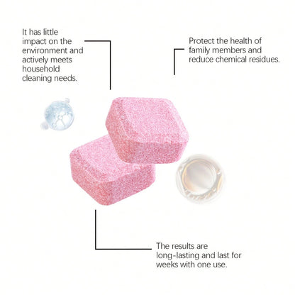 12/24/48pcs Automatic Toilet Bowl & Tank Cleaner Tablets- No Residue,Fragrance-Free Multi-In-1 Cleaning For Deep Cleaning & Freshness- Commercial & Home Bathroom Use (Pink Clean Bubbles),Efficient C