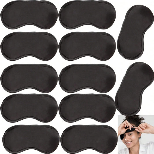 12/6/2/1 Pack Blindfold Eye Mask Cover Sleep Mask For Team Games Travel Sleep Party Supply With Adjustable Strap For Women Men Kids, Black,School,Back To School,Travel,Travel Essentials,Home Essential