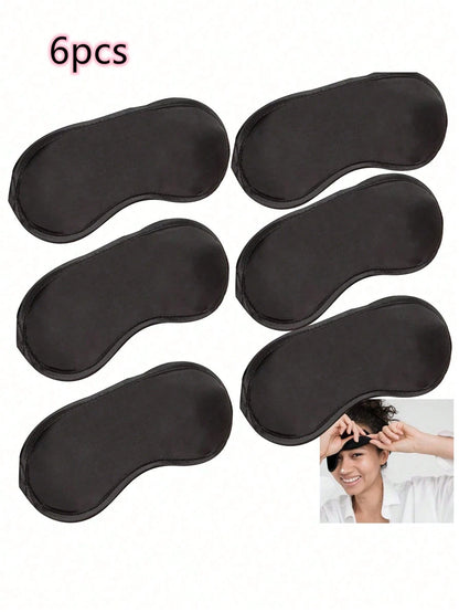 12/6/2/1 Pack Blindfold Eye Mask Cover Sleep Mask For Team Games Travel Sleep Party Supply With Adjustable Strap For Women Men Kids, Black,School,Back To School,Travel,Travel Essentials,Home Essential