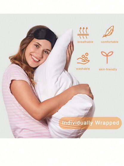 12/6/2/1 Pack Blindfold Eye Mask Cover Sleep Mask For Team Games Travel Sleep Party Supply With Adjustable Strap For Women Men Kids, Black,School,Back To School,Travel,Travel Essentials,Home Essential