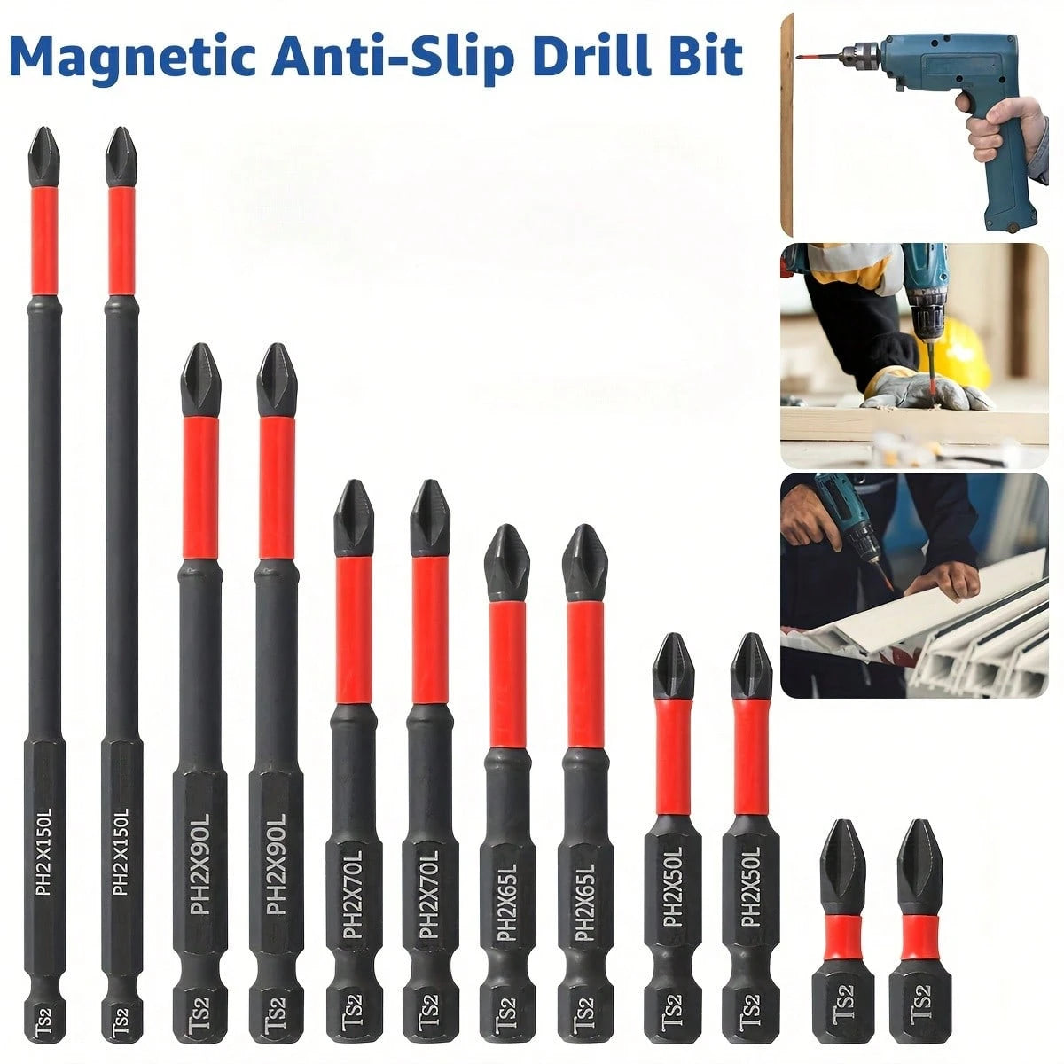 12/7/1pc, S2 Steel Magnetic Screwdriver Bit Set, Anti-Slip Shock-Resistant Magnetic Screwdriver Drill Bits, Durable Magnetic Anti-Slip Drill Bit Set- Made Of S2 Steel And Hex Shank, High Quality, Dur