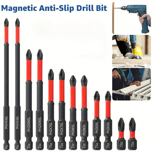 12/7/1pc, S2 Steel Magnetic Screwdriver Bit Set, Anti-Slip Shock-Resistant Magnetic Screwdriver Drill Bits, Durable Magnetic Anti-Slip Drill Bit Set- Made Of S2 Steel And Hex Shank, High Quality, Dur
