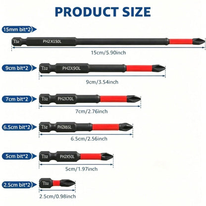 12/7/1pc, S2 Steel Magnetic Screwdriver Bit Set, Anti-Slip Shock-Resistant Magnetic Screwdriver Drill Bits, Durable Magnetic Anti-Slip Drill Bit Set- Made Of S2 Steel And Hex Shank, High Quality, Dur