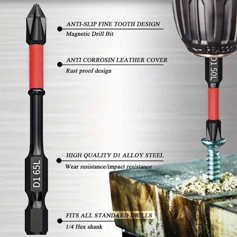 12/7/1pc, S2 Steel Magnetic Screwdriver Bit Set, Anti-Slip Shock-Resistant Magnetic Screwdriver Drill Bits, Durable Magnetic Anti-Slip Drill Bit Set- Made Of S2 Steel And Hex Shank, High Quality, Dur